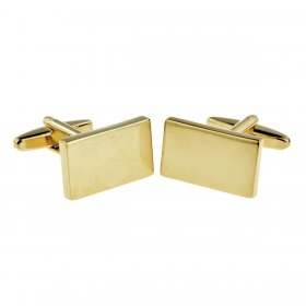 Cufflinks - Gold Rectangle Plain