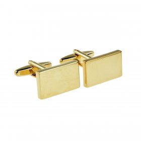 Cufflinks - Gold Rectangle Plain