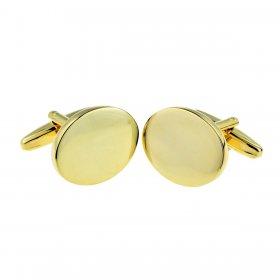 Cufflinks - Gold Oval Plain