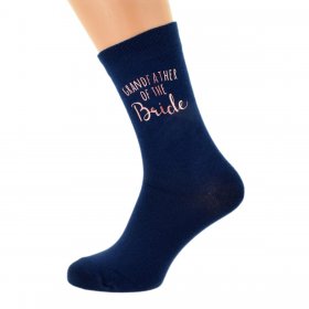 Wedding Socks  Navy - Grandfather of the Bride