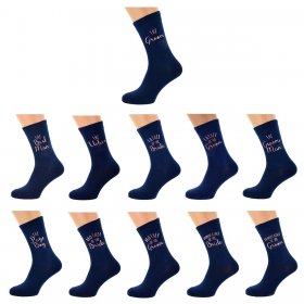 Wedding Socks  Navy - Grandfather of the Groom