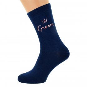 Wedding Socks  Navy - Groom