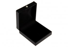 Faux Snakeskin Cufflink & Tie Clip Box Black