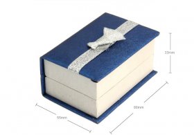 Blue & Cream Cufflink Box with Bow