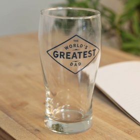 World's Greatest Dad Pint Glass & Coaster Gift Set