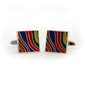 Cufflinks - Colourful Design Square