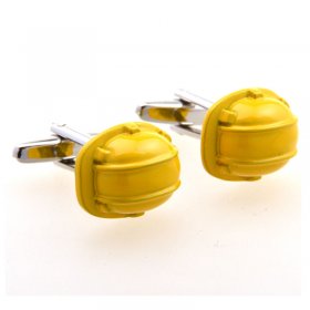 Cufflinks - Yellow Safety Helmet