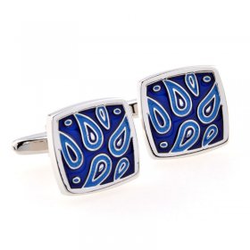 Cufflinks - Blue Design Square