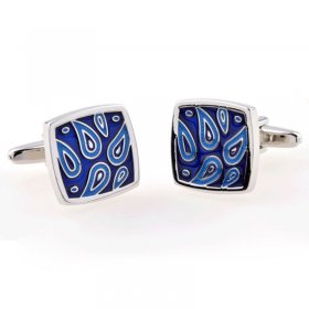 Cufflinks - Blue Design Square