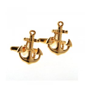 Cufflinks - Anchor and Chain Gold