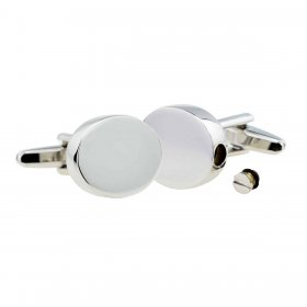 Cufflinks - Memorial Oval Ashes Container Silver Plated