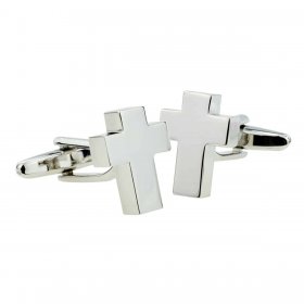 Cufflinks - Memorial Cross Ashes Container Silver Plated