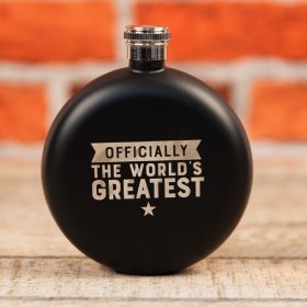 Hero Black Finish Round Hipflask - Officially The World's 