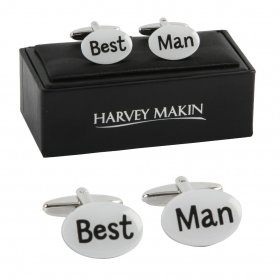 Cufflinks - Rhodium Plated Cufflinks "Best Man"