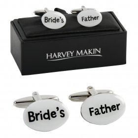 Cufflinks - Rhodium Plated Bride's Father