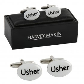 Cufflinks - Rhodium Plated Cufflinks Usher