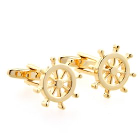 Cufflinks - Ships Wheel Gold