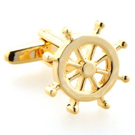 Cufflinks - Ships Wheel Gold