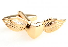 Cufflinks - Winged Heart Gold