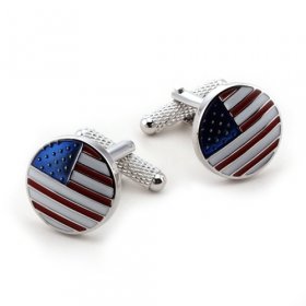 Cufflinks - USA Flag Round