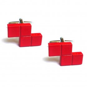 Cufflinks - Tetris Block Red