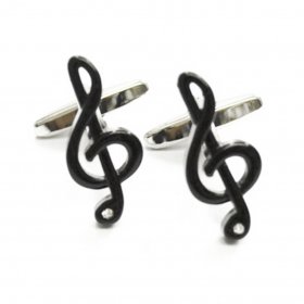 Cufflinks - Treble Clef with Crystal