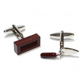 Cufflinks - Bricklayers Coloured Trowel and Brick Brown
