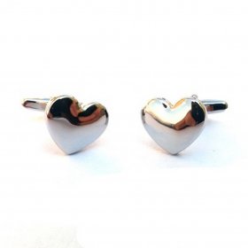 Cufflinks - Domed Metal Love Heart