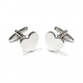 Cufflinks - Plain Engravable Heart