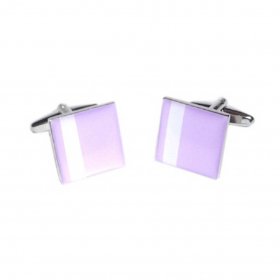 Cufflinks - Lilac with Off Centre White Stripe