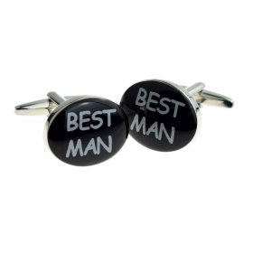 Cufflinks - Black Oval Best Man