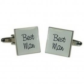 Cufflinks - White Square Best Man