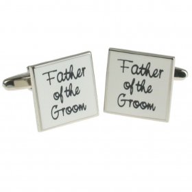 Cufflinks - White Square Father of the Groom