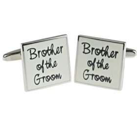 Cufflinks - White Square Brother of the Groom