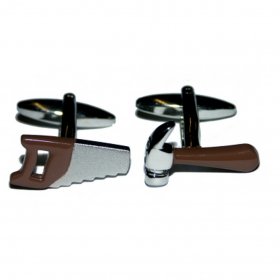 Cufflinks - Hammer and Saw Brown Handle