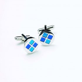 Cufflinks - Blue Blue Round