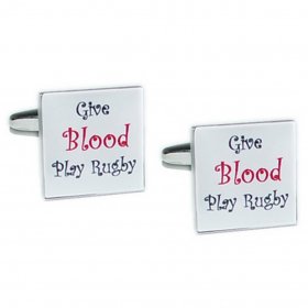 Cufflinks - Give Blood Play Rugby