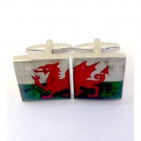 Cufflinks - Welsh Flag Distressed
