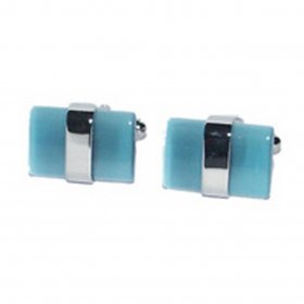 Cufflinks - Acrylic Bar Aquamarine