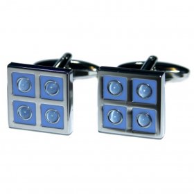 Cufflinks - Squares and Circles Blue
