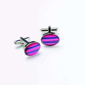 Cufflinks - Pink Blue Stripe