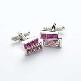 Cufflinks - Fuscia Crystal