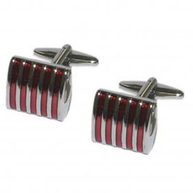 Cufflinks - Red Striped