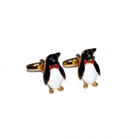 Cufflinks - Penguin Gold