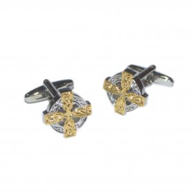 Cufflinks - Celtic Cross Two Tone