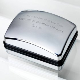 Personalised Deluxe Chrome Cufflink Box