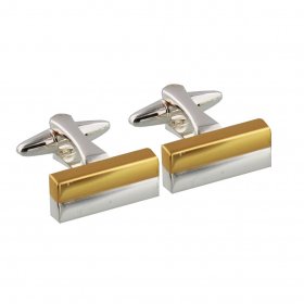 Two Tone Oblong Cufflinks