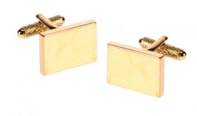 Cufflinks - Rectangle Gold