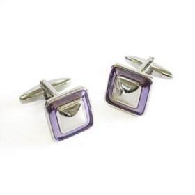 Cufflinks - Purple Framed Square