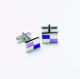 Cufflinks - Purple/ Pink Rectangular